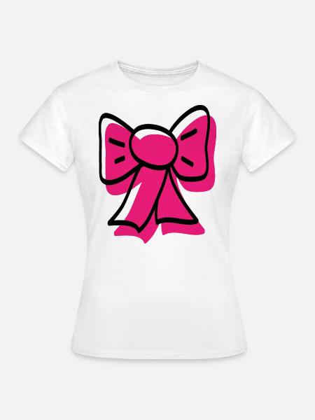 Pinke Schleife - Frauen T-Shirt - Weiß