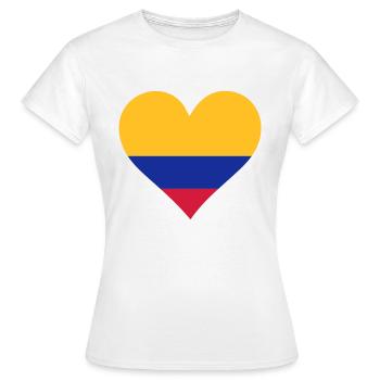 Un Cœur pour la Colombie - T-shirt Femme - blanc - Devant - AI Model Female 172 dark (172cm)