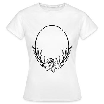 Feuille de saule Boho Couronne florale 5 - T-shirt Femme - blanc - Devant - AI Model Female 172 dark (172cm)