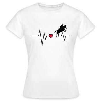 Herzschlag Springreiter - Frauen T-Shirt - Weiß - Vorne - AI Model Female 172 dark (172cm)