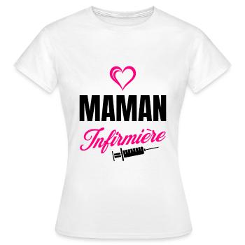 cadeau maman infirmière - T-shirt Femme - blanc - Devant - AI Model Female 172 dark (172cm)