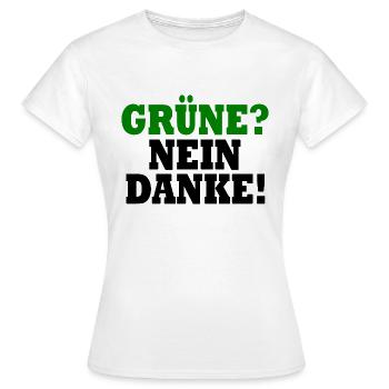 grüne nein danke - Frauen T-Shirt - Weiß - Vorne - AI Model Female 172 dark (172cm)