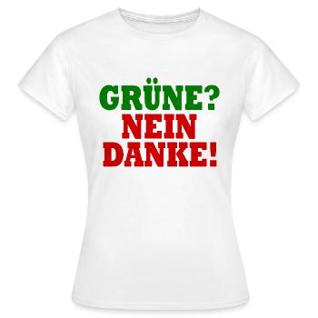 grüne nein danke - Frauen T-Shirt - Weiß - Vorne - AI Model Female 172 dark (172cm)