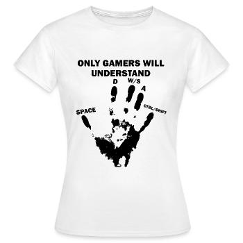 Gamer PC Online - T-shirt Femme - blanc - Devant - AI Model Female 172 dark (172cm)