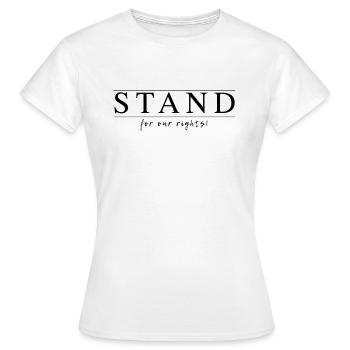 Défendons nos droits - T-shirt Femme - blanc - Devant - AI Model Female 172 dark (172cm)
