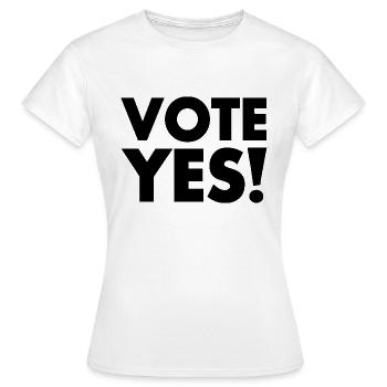 Vote yes - T-shirt Femme - blanc - Devant - AI Model Female 172 dark (172cm)