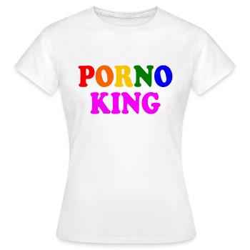 Porno king - Frauen T-Shirt - Weiß - Vorne - AI Model Female 172 dark (172cm)