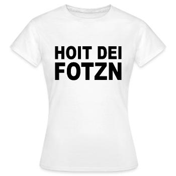 HOIT DEI FOTZN - Malédiction du dialecte bavarois - T-shirt Femme - blanc - Devant - AI Model Female 172 dark (172cm)