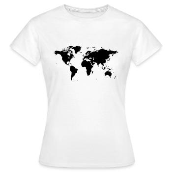 carte du monde - T-shirt Femme - blanc - Devant - AI Model Female 172 dark (172cm)