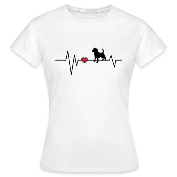 Herzschlag Hund Beagle - Frauen T-Shirt - Weiß - Vorne - AI Model Female 172 dark (172cm)