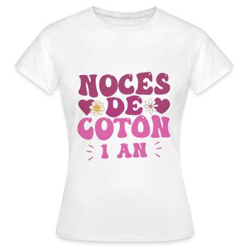 Noces de Coton - T-shirt Femme - blanc - Devant - AI Model Female 172 dark (172cm)