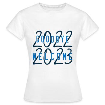 Willkommen 2023 - Frauen T-Shirt - Weiß - Vorne - AI Model Female 172 dark (172cm)