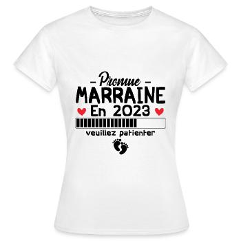 Promue marraine en 2023 - T-shirt Femme - blanc - Devant - AI Model Female 172 dark (172cm)