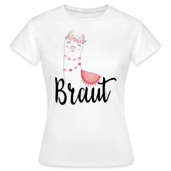 Die Braut Bride to be Alpaka Lama JGA Geschenk - Frauen T-Shirt - Weiß - Vorne - AI Model Female 172 dark (172cm)