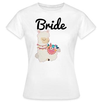 Mariée à être mariée alpaga lama alpaga - T-shirt Femme - blanc - Devant - AI Model Female 172 dark (172cm)
