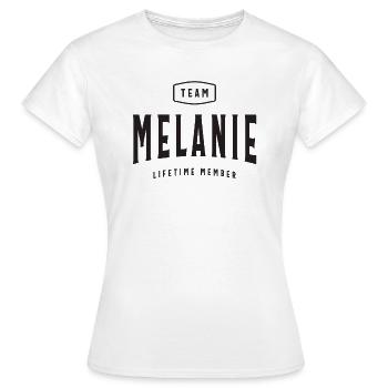 Melanie Name Personalized Birthday Name Melanie - Women's T-Shirt - white - Front - AI Model Female 172 dark (172cm)