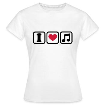I love music - T-shirt Femme - blanc - Devant - AI Model Female 172 dark (172cm)