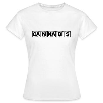 Cannabis : Chimie - Tableau périodique - T-shirt Femme - blanc - Devant - AI Model Female 172 dark (172cm)