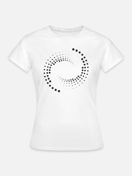 Spirale mit schwarzen Kreisen - Frauen T-Shirt - Weiß