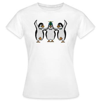 Penguin Trio - T-shirt Femme - blanc - Devant - AI Model Female 172 dark (172cm)