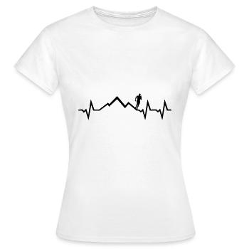Rythme cardiaque en montagne, ECG en cours d'exécution - T-shirt Femme - blanc - Devant - AI Model Female 172 dark (172cm)