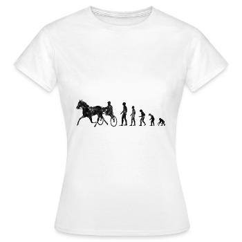 Courses de trotters au trot dans le style Evolution - T-shirt Femme - blanc - Devant - AI Model Female 172 dark (172cm)