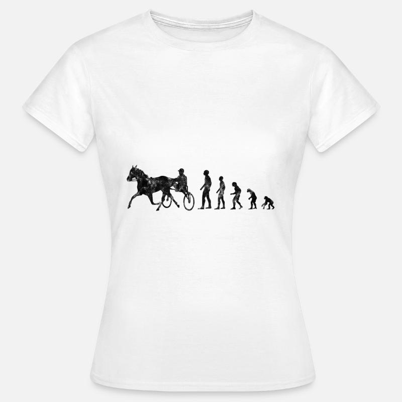 Courses de trotters au trot dans le style Evolution - T-shirt Femme - blanc