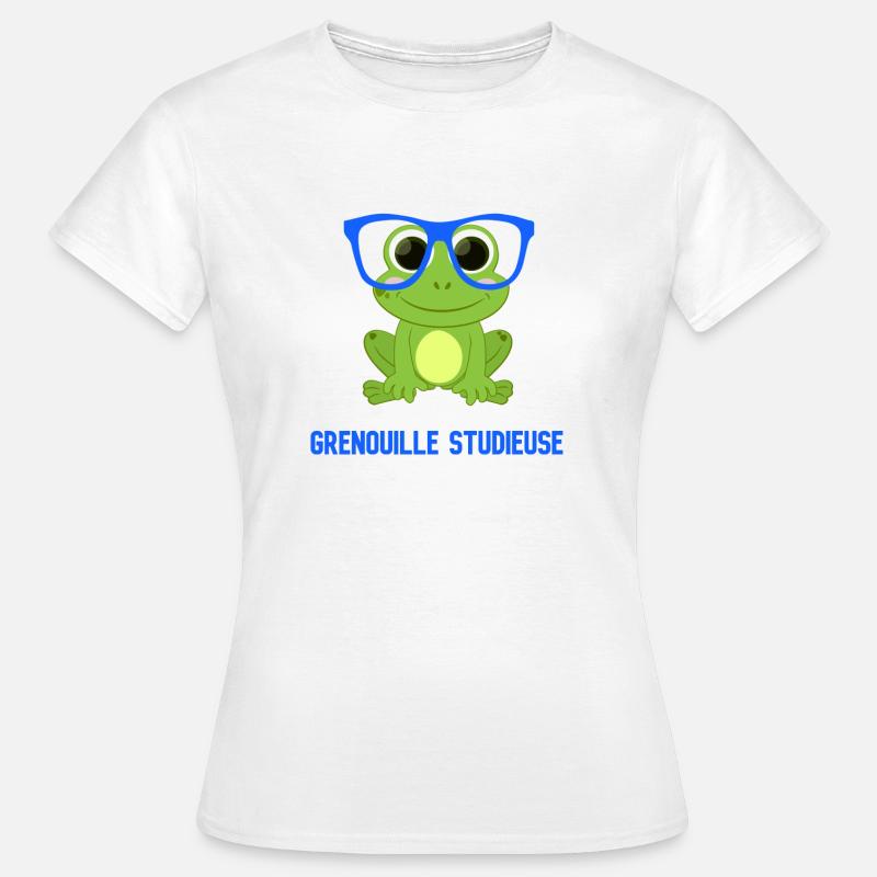 Studious frog. - Women's T-Shirt - white