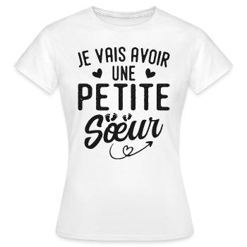 Ich werde eine kleine Schwester haben - Frauen T-Shirt - Weiß - Vorne - AI Model Female 172 dark (172cm)