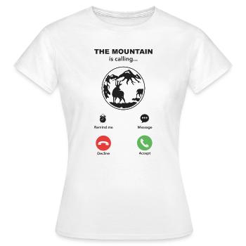 the mountain is calling - Women's T-Shirt - white - Front - AI Model Female 172 dark (172cm)