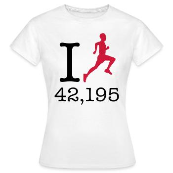 I Run Love 42,195 Marathon Distance - Women's T-Shirt - white - Front - AI Model Female 172 dark (172cm)