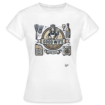 Trousse de démarrage ironique : Budget pour un bon mariage - T-shirt Femme - blanc - Devant - AI Model Female 172 dark (172cm)