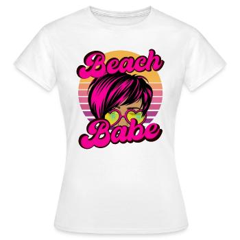 Beach Babe Retro Sunset Pop Art Comic Fun - Women's T-Shirt - white - Front - AI Model Female 172 dark (172cm)
