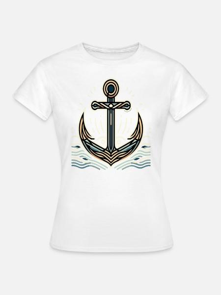 Maritimer Charme Anker Design - Frauen T-Shirt - Weiß