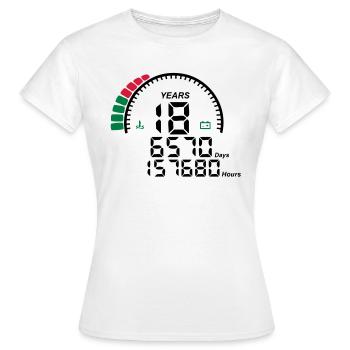 counter anniversary years 18 years - Women's T-Shirt - white - Front - AI Model Female 172 dark (172cm)