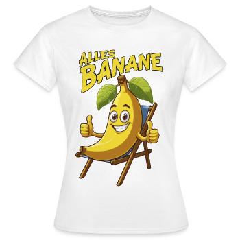 alles Banane lustige Sprüche Comicstyle chillen - Frauen T-Shirt - Weiß - Vorne - AI Model Female 172 dark (172cm)