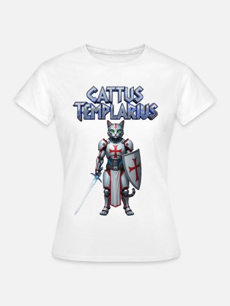 Cattus Templarius Katzenritter - Frauen T-Shirt - Weiß