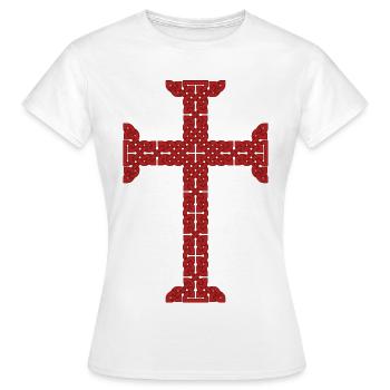 Croix du Templier - T-shirt Femme - blanc - Devant - AI Model Female 172 dark (172cm)