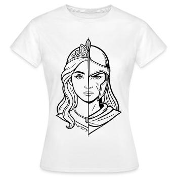 Prinzessin & Kriegerin - Frauen T-Shirt - Weiß - Vorne - AI Model Female 172 dark (172cm)