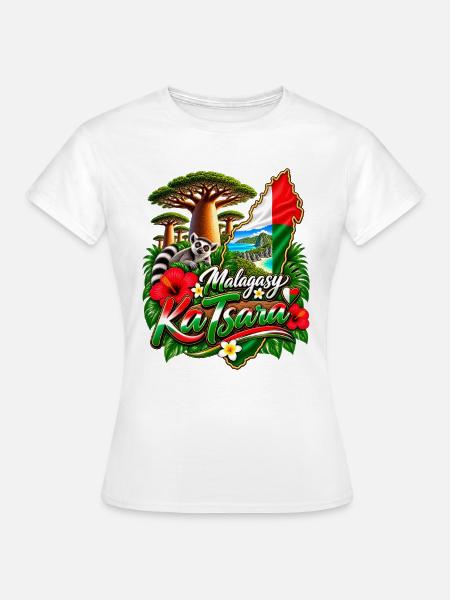 Malagasy KaTsara Tropenmotiv - Frauen T-Shirt - Weiß