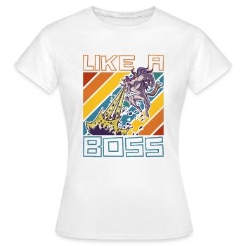 Like a Boss - Licorne Destructeur de Mondes Disant - T-shirt Femme - blanc - Devant - AI Model Female 172 dark (172cm)