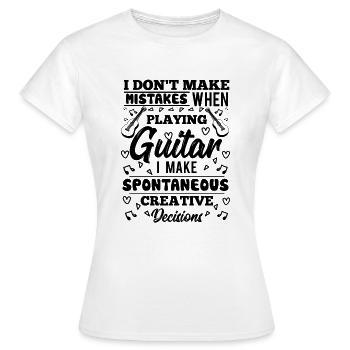 Guitar player, Guitariste, Guitare - T-shirt Femme - blanc - Devant - AI Model Female 172 dark (172cm)