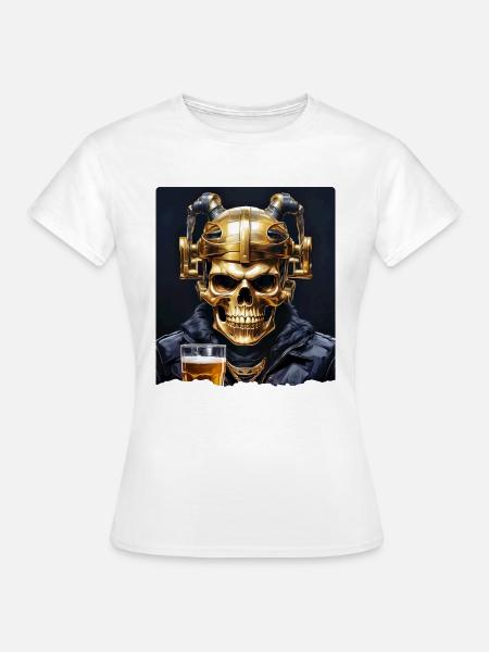 Bier Skull 0.9 - Frauen T-Shirt - Weiß