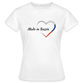 Russie Fabriqué en Russie Russe Russe - T-shirt Femme - blanc - Devant - AI Model Female 172 dark (172cm)