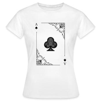 Card Symbols Playing Cards Cross Ace Card Game - Women's T-Shirt - white - Front - AI Model Female 172 dark (172cm)