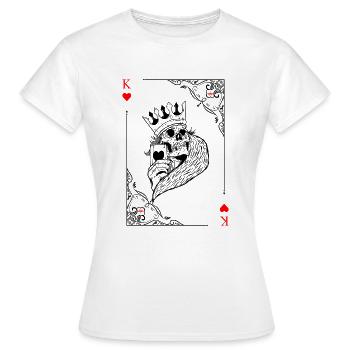 Card Symbols Playing Cards Heart King Card Game - Women's T-Shirt - white - Front - AI Model Female 172 dark (172cm)