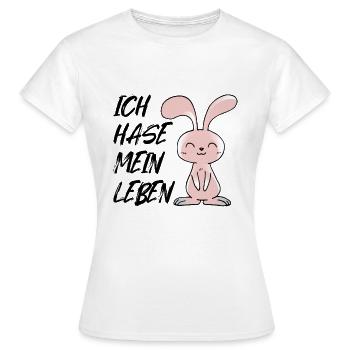 Ich hase mein Leben - unfreundliches Kaninchen - Frauen T-Shirt - Weiß - Vorne - AI Model Female 172 dark (172cm)