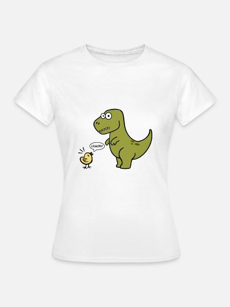 Dino und Küken sind eine Familie - Frauen T-Shirt - Weiß