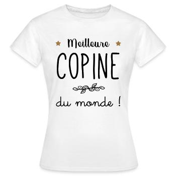 meilleure copine du monde - T-shirt Femme - blanc - Devant - AI Model Female 172 dark (172cm)