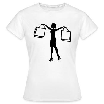 Woman Shopping - Women's T-Shirt - white - Front - AI Model Female 172 dark (172cm)